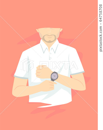 Man Wearing Watch Illustration Man Wearing Watch Illustration 64758708