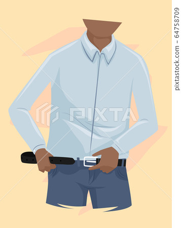 Man Wearing Belt Illustration 64758709
