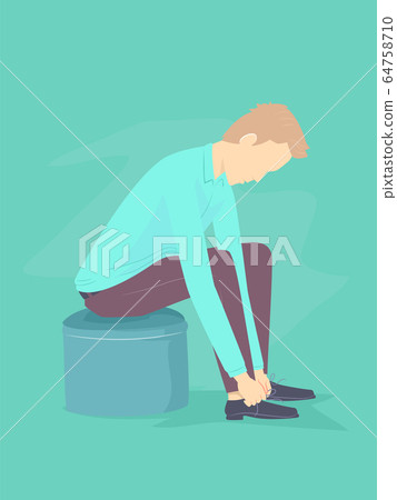 Man Wearing Black Shoes Illustration Man Wearing Black Shoes Illustration 64758710
