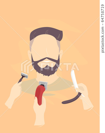 Man Hand Shaving Tools Illustration Man Hand Shaving Tools Illustration 64758719