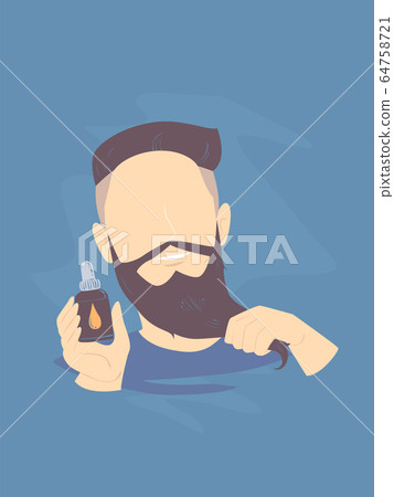 Man Beard Oil Illustration Man Beard Oil Illustration 64758721