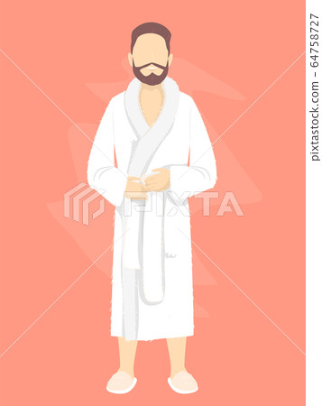 Man Bathrobe Illustration Man Bathrobe Illustration 64758727