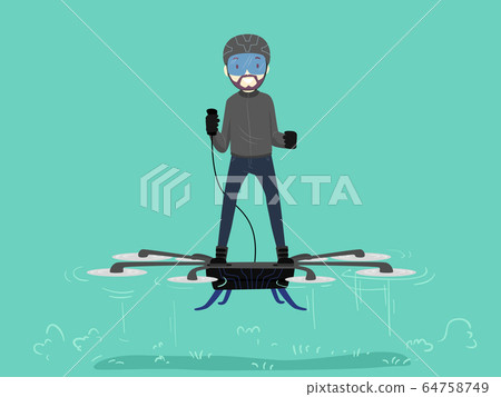Man Hobby Flying Drone Illustration - Stock Illustration [64758749] - PIXTA