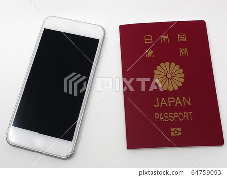 智能手機和護照 智能手機和護照 64759093