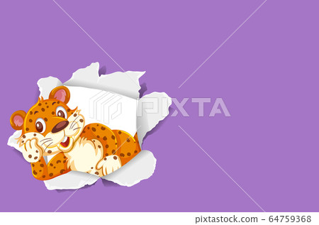 Background template design with wild tiger on - Stock Illustration ...