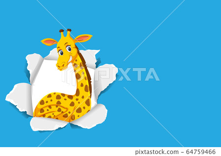 Background template design with wild giraffe on - Stock Illustration ...
