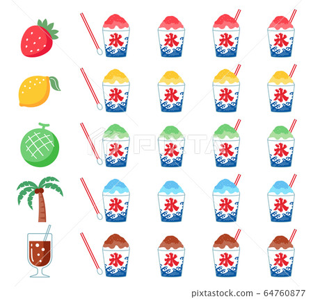 Street food shaved ice flavor type set Street food shaved ice flavor type set 64760877