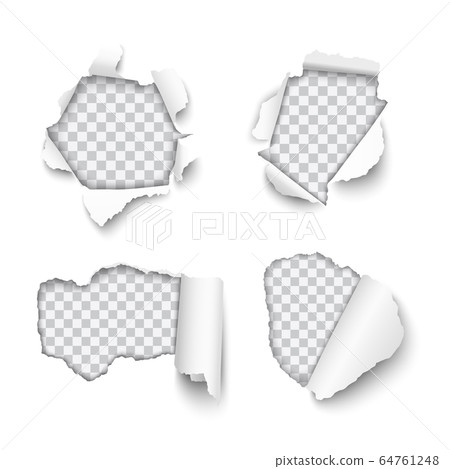 Vector set of various holes torn in paper with Vector set of various holes torn in paper with 64761248
