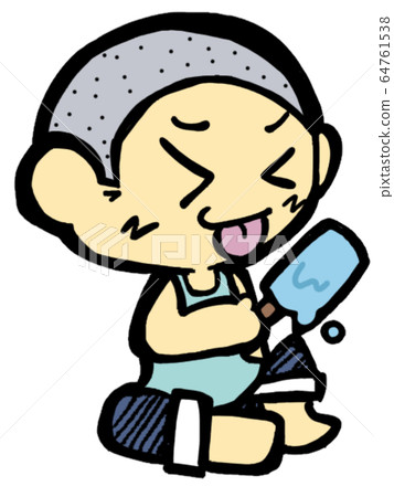 A boy who eats ice cream 64761538