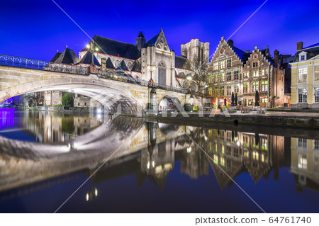 Ghent, Belgium at the Graslei 64761740