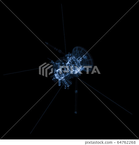 Communication satellite of luminous lines and dots Communication satellite of luminous lines and dots 64762268