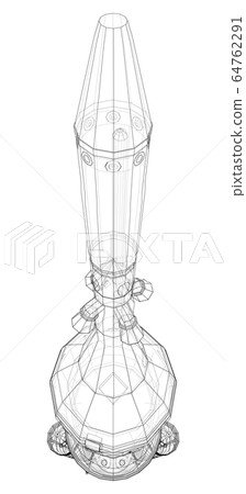 Space rocket concept outline. Vector Space rocket concept outline. Vector 64762291