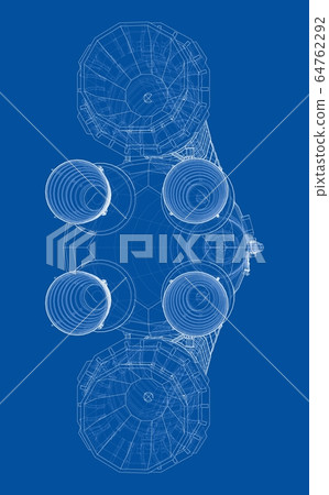 Space rocket concept outline. Vector Space rocket concept outline. Vector 64762292