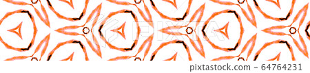 Orange summer Seamless Border Scroll. Geometric Wa Orange summer Seamless Border Scroll. Geometric Wa 64764231
