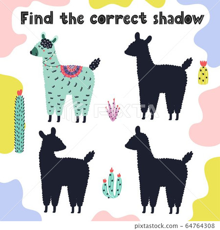 Find the correct shadow activity page with funny llama Find the correct shadow activity page with funny llama 64764308
