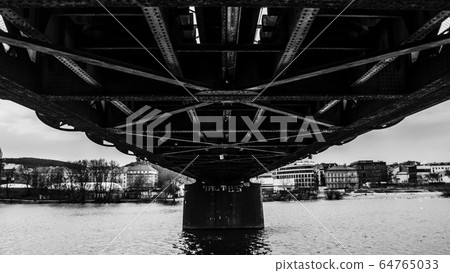 railway bridge in Prague between Vyton and Smichov railway station 64765033