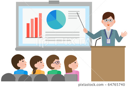 Seminar, male audience illustration