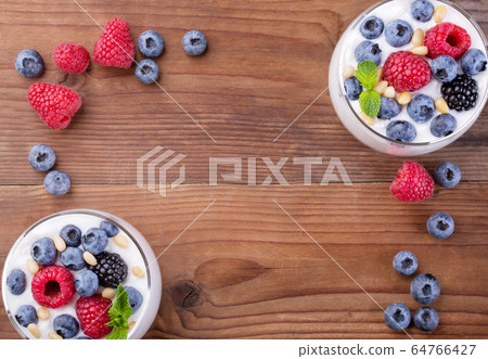 natural Greek yogurt and wild berries natural Greek yogurt and wild berries 64766427