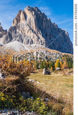 Autumn alpine Dolomites rocky mountain scene, Autumn alpine Dolomites rocky mountain scene, 64766800