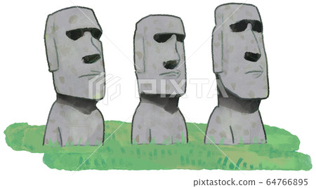 Moai Statue Illustration A 64766895