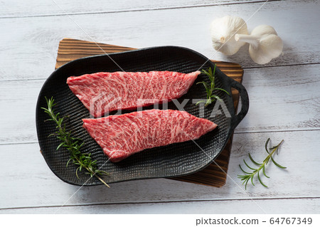 Marbled Steak Stock Photo