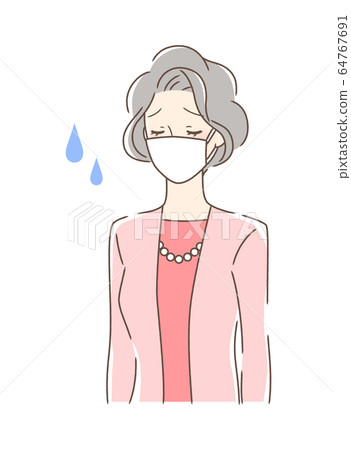 Painful woman wearing a mask Painful woman wearing a mask 64767691