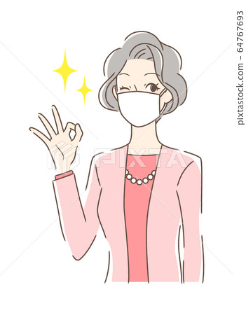 戴著面具的微笑的婦女 戴著面具的微笑的婦女 64767693