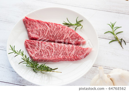 Marbled Steak Stock Photo