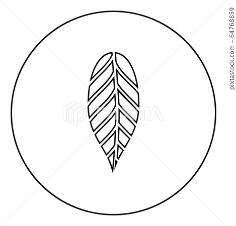 Leaf cacao bob icon in circle round outline black Leaf cacao bob icon in circle round outline black 64768859