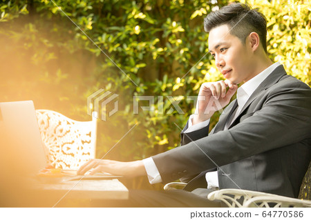 Businessman male notebook pc work person material 64770586