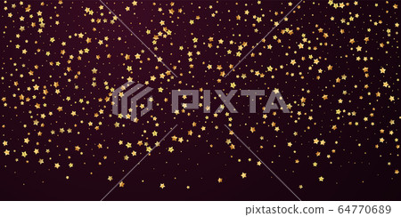 Gold stars random luxury sparkling confetti. Scatt 64770689