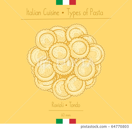Italian Food Circular Ravioli Pasta aka Tondo 64770803