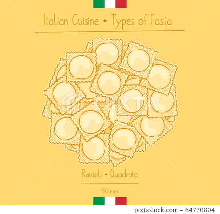 Italian Food Square Ravioli Pasta aka Quadrato 64770804