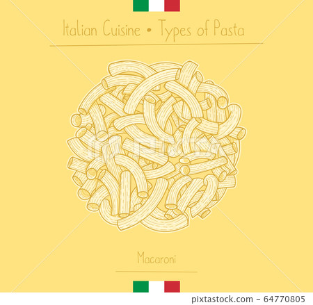 Italian Food Elbow-Shaped Pasta aka Macaroni 64770805