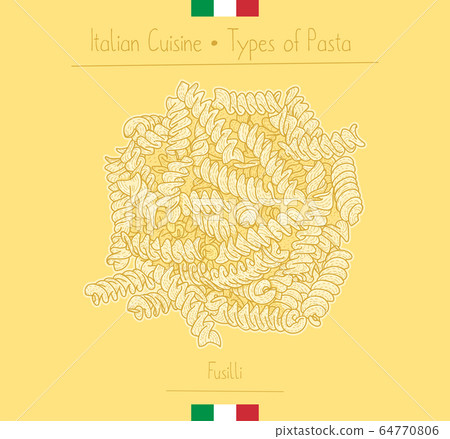 Italian Food Helical-shape Pasta aka Fusilli 64770806