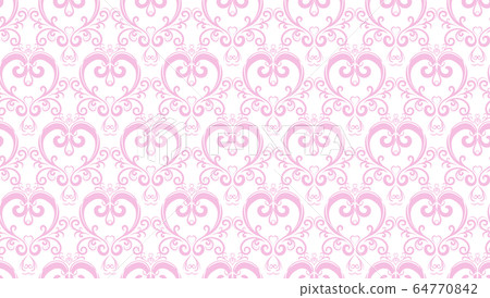 無縫的心蔓藤花紋圖案 64770842