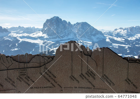 Italy Dolomites Langkofel skiing area wolkenstein sunset view cabin Winter Mountains Landscape Italian alpes Italy Dolomites Langkofel skiing area wolkenstein sunset view cabin Winter Mountains Landscape Italian alpes 64771048