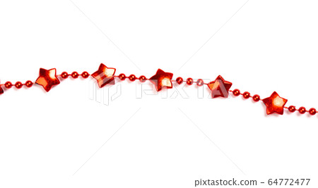 garland with red glass stars for Christmas 64772477