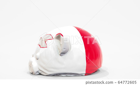 Deflating inflatable piggy bank with printed flag of Malta. Maltese financial crisis related conceptual 3D rendering Deflating inflatable piggy bank with printed flag of Malta. Maltese financial crisis related conceptual 3D rendering 64772605