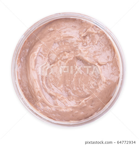 Jar of pink cream isolated on white background 64772934