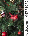 Retro decoration red balls and red bird 64773077