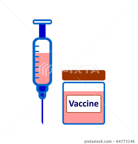 Vaccine icon on white. 64773146