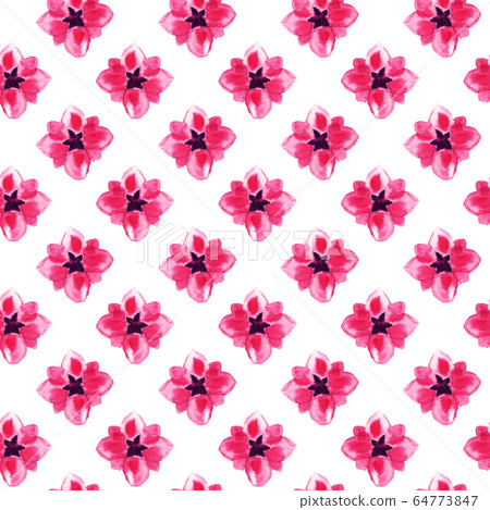 Sakura pink flowers pattern background, watercolor Sakura pink flowers pattern background, watercolor 64773847