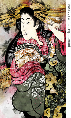 Ukiyo-e Woman, Part 31 Watercolor Ukiyo-e Woman, Part 31 Watercolor 64774568