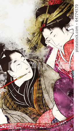 Ukiyoe Men and women part 3 Watercolor Ukiyoe Men and women part 3 Watercolor 64774570
