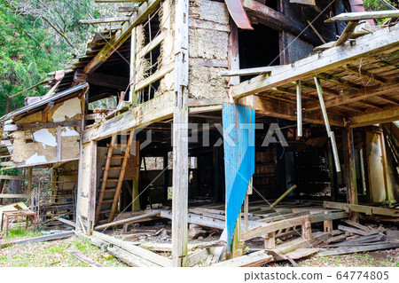 Ruins of an extinct village 64774805