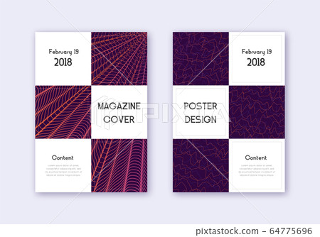 Business cover design template set. Violet abstrac Business cover design template set. Violet abstrac 64775696