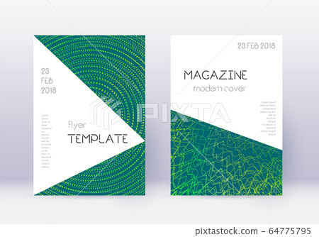 Triangle cover design template set. Green abstract Triangle cover design template set. Green abstract 64775795