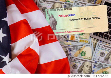 Stimulus bill USA dollar cash banknote on American Stimulus bill USA dollar cash banknote on American 64776466