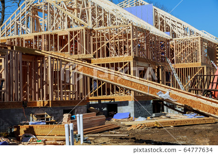 New construction of a house Framed New 64777634
